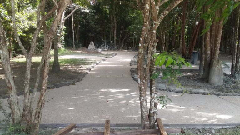 Anzac (?) Park, Kuranda and its new best part of $300,000 concrete pathways...